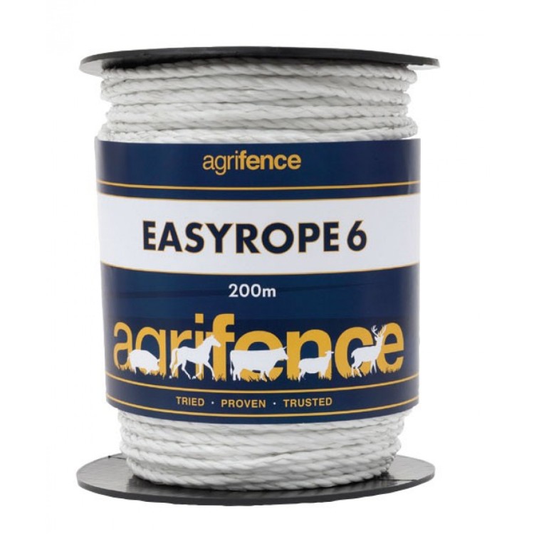 Agrifence Easyrope 6 White Paddock Tape.