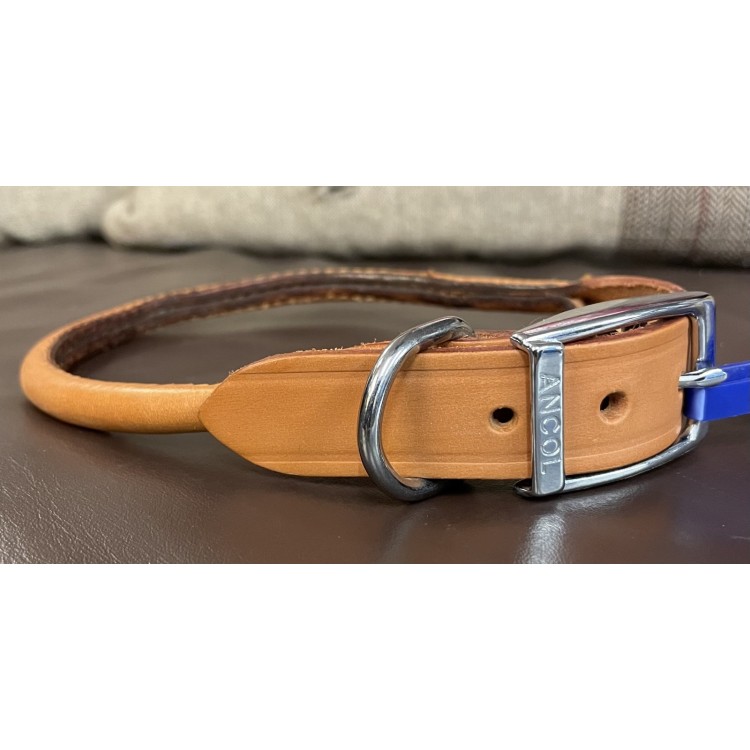 Ancol Tan Rolled Leather Collar