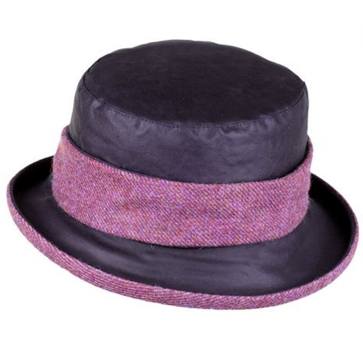 Heather Accessories' Emma' Wax Hat - Tweed Band.