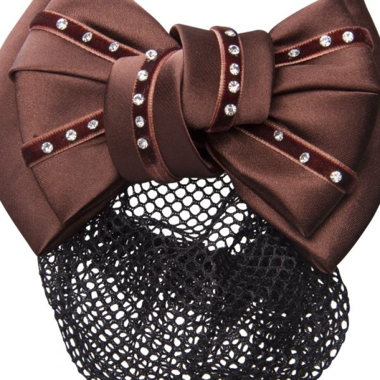 Imperial Riding Hairbow with Net - Shine Brown Pearl.