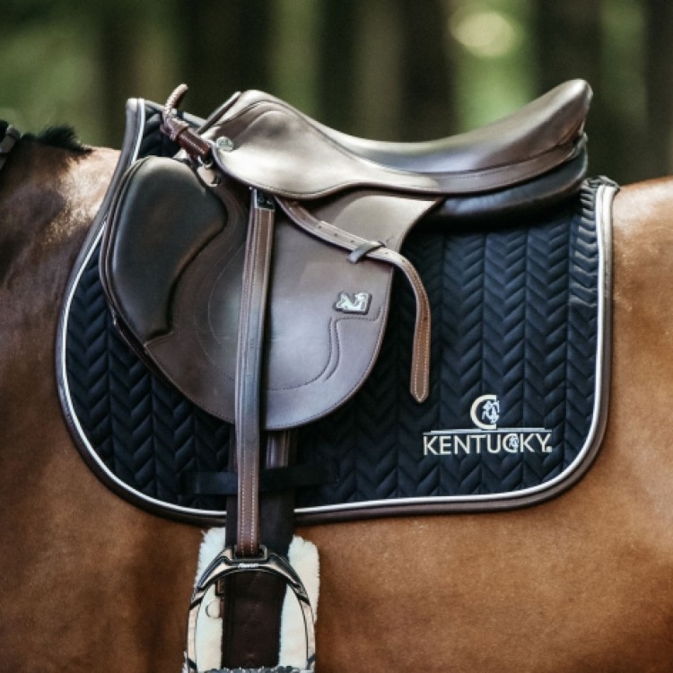 Kentucky Horsewear Leather Fishbone Show Jumping Saddle Pad